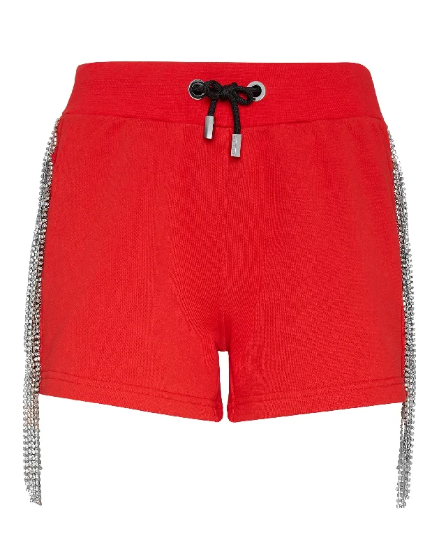 Stylish plus-size clothing for women   Jogging Shorts Crystal Fringe