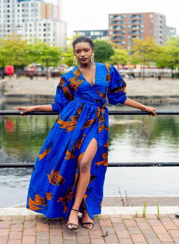 Summer-ready fashion for stylish women Alisha Ankara Maxi Dress | Blue African Print Summer-ready fashion for stylish women Alisha Ankara Maxi Dress | Blue African Print