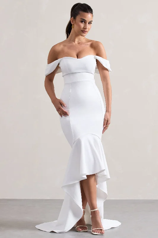 Versatile outfits to transition from day to night Cotillion | White Sweetheart High-Low Maxi Dress With Ruffle Hem Versatile outfits to transition from day to night Cotillion | White Sweetheart High-Low Maxi Dress With Ruffle Hem
