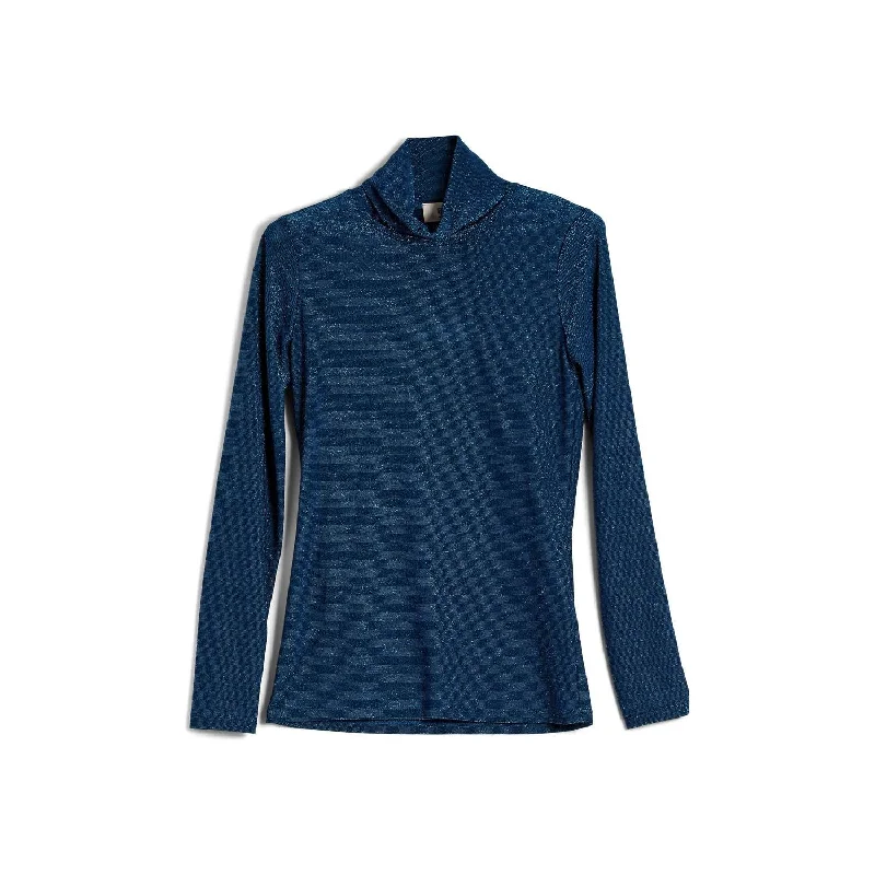 Fashion pieces that complement every woman’s style   Metallic Turtleneck In Blue