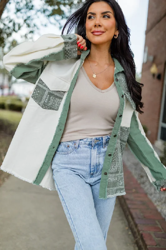 Effortlessly chic outfits for the modern woman Better Together Olive Paisley Shacket Effortlessly chic outfits for the modern woman Better Together Olive Paisley Shacket