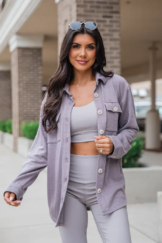 Feminine and fashionable clothing for every wardrobe Learn As You Go Taupe Acid Wash Knit Shacket Feminine and fashionable clothing for every wardrobe Learn As You Go Taupe Acid Wash Knit Shacket