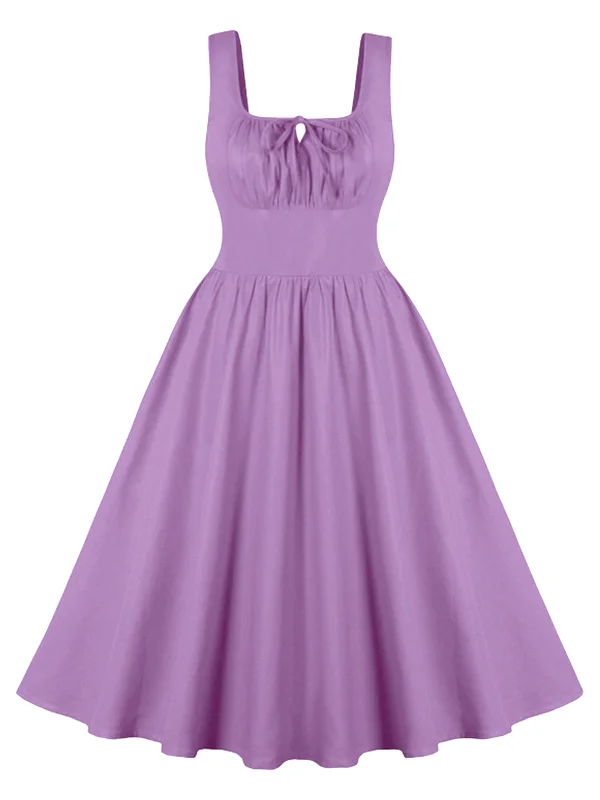 Timeless women’s fashion for any occasion   1950s Solid Wide Strap Dress