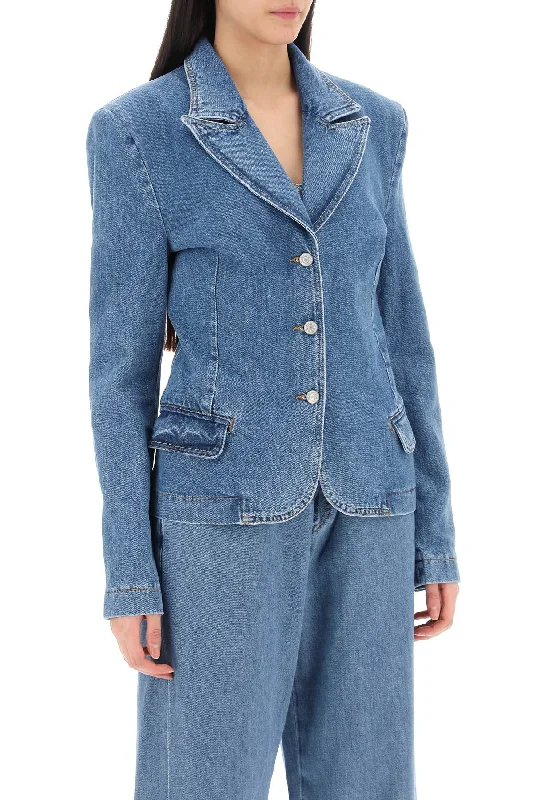 A perfect wardrobe for fashionable women Magda Butrym Single-Breasted Jacket In Denim A perfect wardrobe for fashionable women Magda Butrym Single-Breasted Jacket In Denim