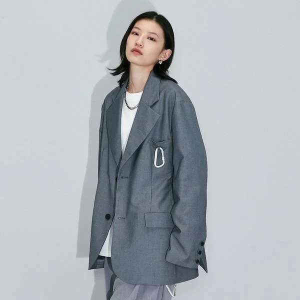 Feminine fashion to express your unique style Solid Color Women Casual Blazer Fashion Simplicity Notched Collar Loose Coat Autumn and Winter New Street Trendy Feminine fashion to express your unique style Solid Color Women Casual Blazer Fashion Simplicity Notched Collar Loose Coat Autumn and Winter New Street Trendy