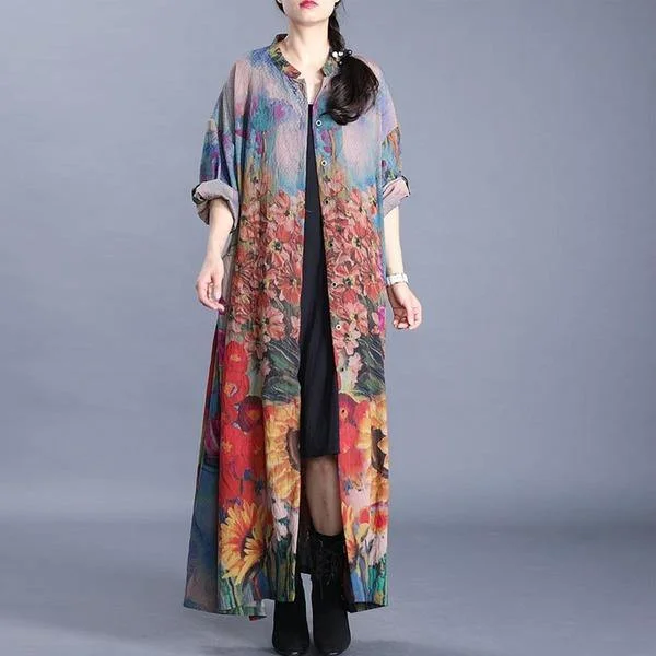 Perfect fashion pieces for the busy woman Spring Leisure All-match Fashion Floral Print Loose Comfortable Women Plus Size Coats Perfect fashion pieces for the busy woman Spring Leisure All-match Fashion Floral Print Loose Comfortable Women Plus Size Coats