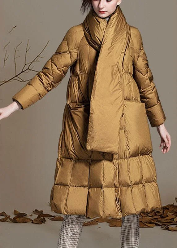 Statement pieces for the confident woman Street Khaki Loose Pockets Button Winter Duck Down Winter Coats Statement pieces for the confident woman Street Khaki Loose Pockets Button Winter Duck Down Winter Coats
