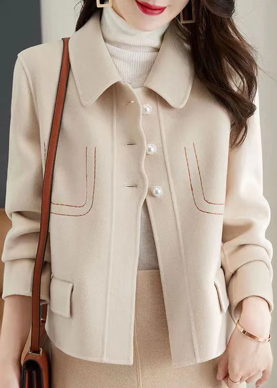 Step into style with our women’s clothing collection Style Beige Peter Pan Collar Patchwork Woolen Jacket Fall Step into style with our women’s clothing collection Style Beige Peter Pan Collar Patchwork Woolen Jacket Fall