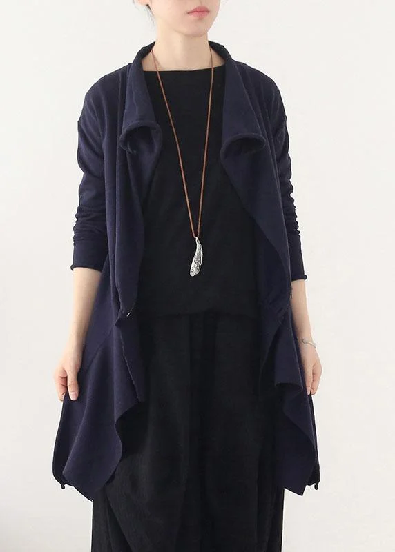 A perfect wardrobe for fashionable women Style Blue Asymmetrical Design Zippered Fall Coat Short A perfect wardrobe for fashionable women Style Blue Asymmetrical Design Zippered Fall Coat Short