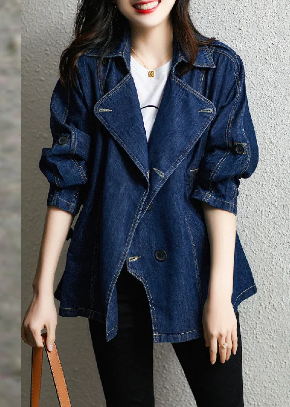 Look and feel your best in our women’s wear Style Blue Notched Patchwork Button Denim Coats Fall Look and feel your best in our women’s wear Style Blue Notched Patchwork Button Denim Coats Fall