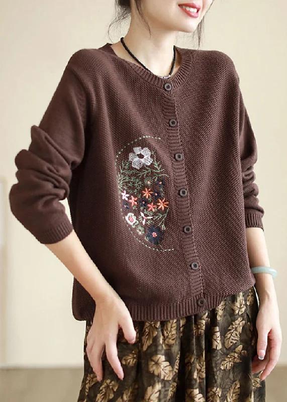 Create a timeless wardrobe with fashionable pieces Style Coffee Embroideried Button Patchwork Knitting Coats Fall Create a timeless wardrobe with fashionable pieces Style Coffee Embroideried Button Patchwork Knitting Coats Fall
