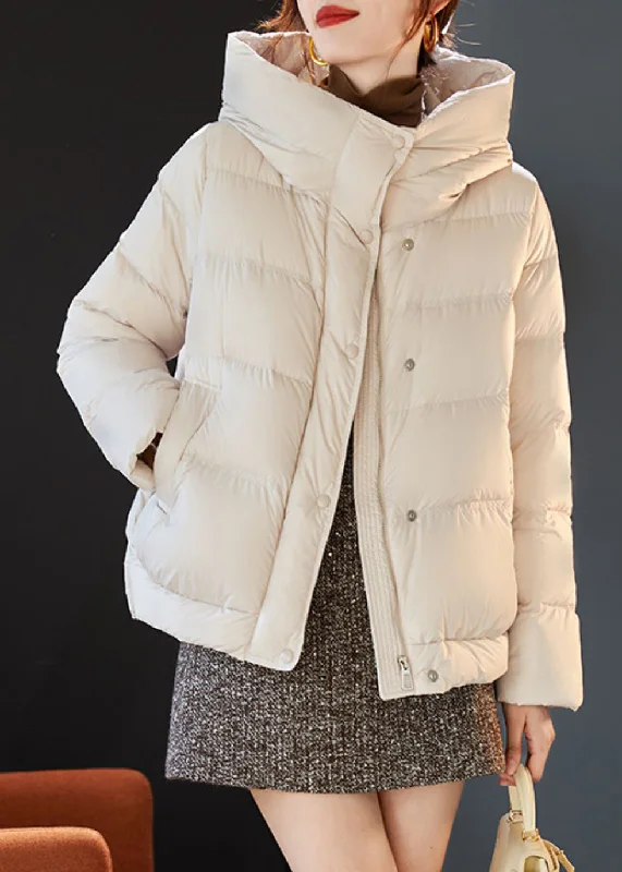 Fashionable clothing that fits every occasion Stylish Beige Hooded Duck Down Puffer Coat Winter Fashionable clothing that fits every occasion Stylish Beige Hooded Duck Down Puffer Coat Winter