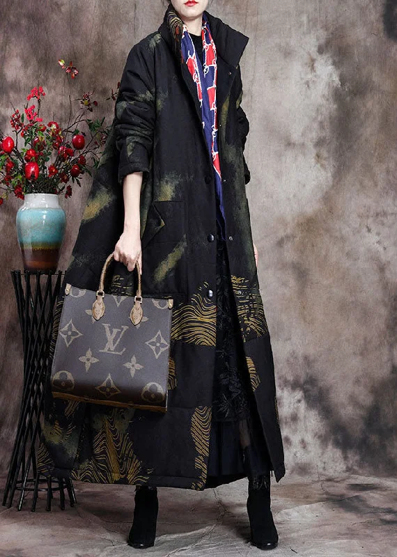 Perfect fashion pieces for the busy woman Stylish Black Stand Collar Oversized Print Pockets Fine Cotton Filled Puffer Wool Coats Winter Perfect fashion pieces for the busy woman Stylish Black Stand Collar Oversized Print Pockets Fine Cotton Filled Puffer Wool Coats Winter