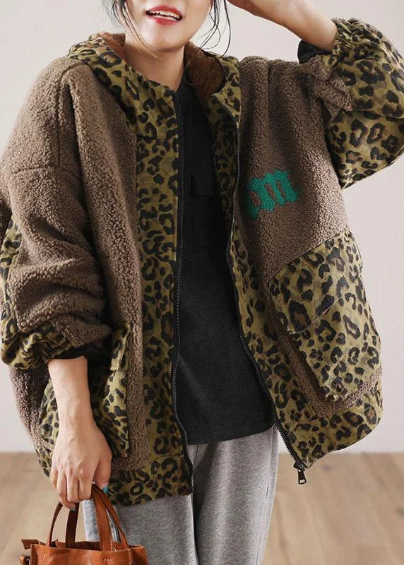 Everyday essentials for a stylish wardrobe Stylish Brown Hooded Patchwork Leopard Faux Fur Jackets Winter Everyday essentials for a stylish wardrobe Stylish Brown Hooded Patchwork Leopard Faux Fur Jackets Winter