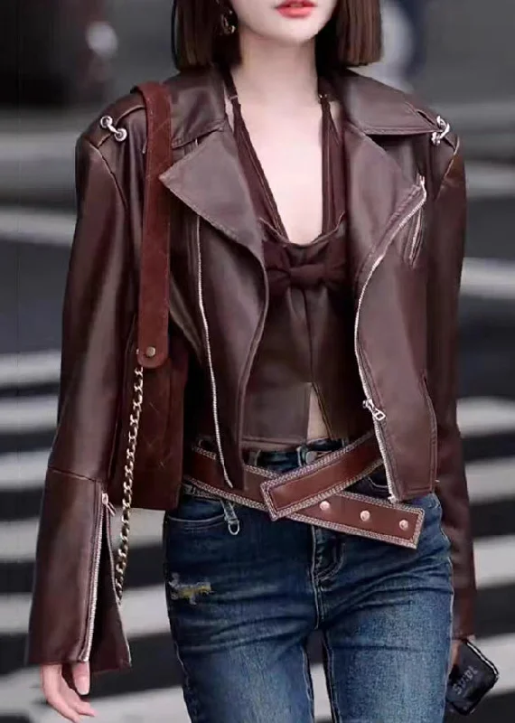 Iconic women’s outfits that never go out of style Stylish Coffee Peter Pan Collar Zip Up Patchwork Faux Leather Jackets Fall Iconic women’s outfits that never go out of style Stylish Coffee Peter Pan Collar Zip Up Patchwork Faux Leather Jackets Fall