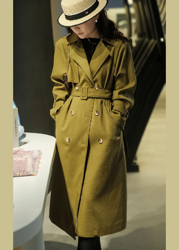 Luxurious fabrics and modern designs for women Stylish Light Green Notched Collar Double Breast Sashes Cotton Coats Fall Luxurious fabrics and modern designs for women Stylish Light Green Notched Collar Double Breast Sashes Cotton Coats Fall