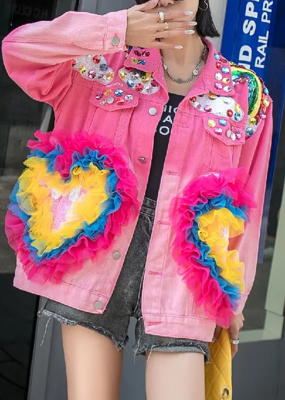 Elevate your style with fashionable women’s clothing Stylish Rose Ruffled Zircon Sequins Patchwork Denim Coat Spring Elevate your style with fashionable women’s clothing Stylish Rose Ruffled Zircon Sequins Patchwork Denim Coat Spring