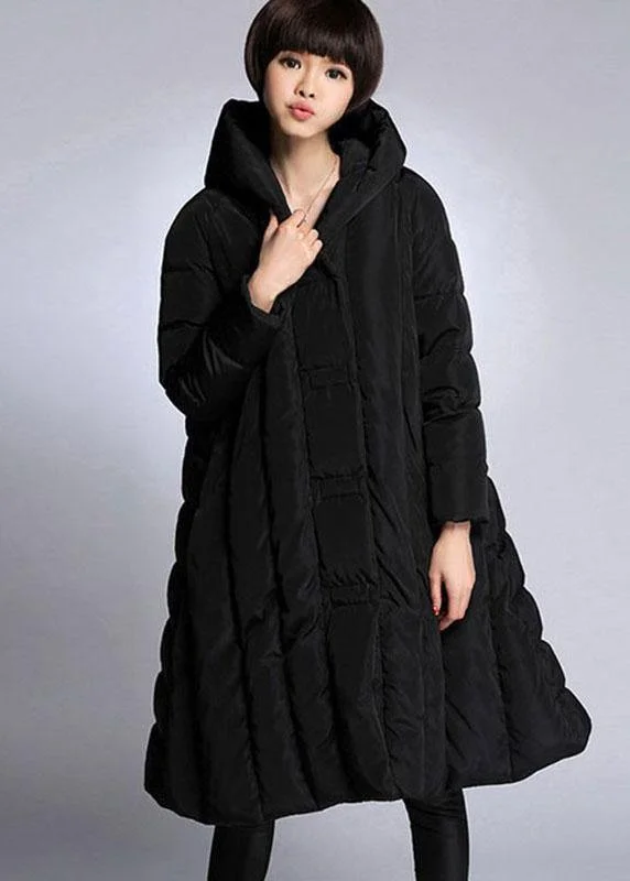 Stylish and comfortable outfits for women Trendy Black hooded Pockets Winter Duck Down down coat Stylish and comfortable outfits for women Trendy Black hooded Pockets Winter Duck Down down coat