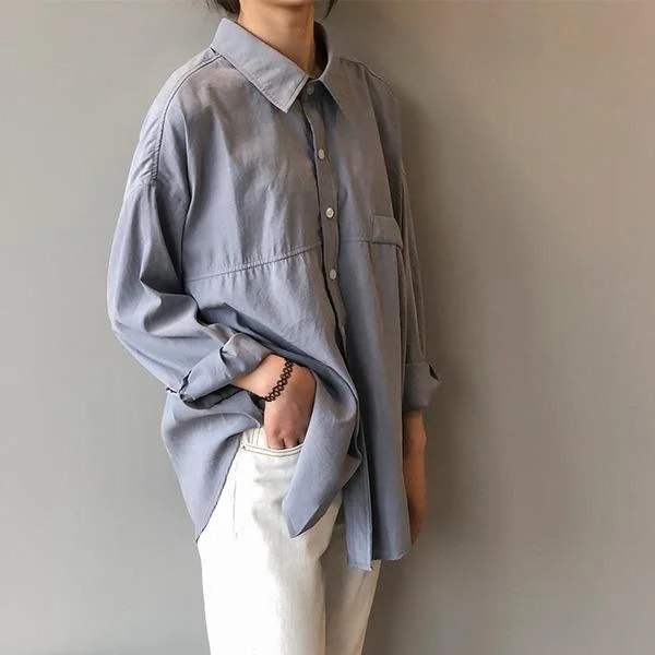 Stylish clothing designed to flatter every woman Turn-down Collar Solid Female Shirts Tops 2020 Spring Summer Blouses Stylish clothing designed to flatter every woman Turn-down Collar Solid Female Shirts Tops 2020 Spring Summer Blouses