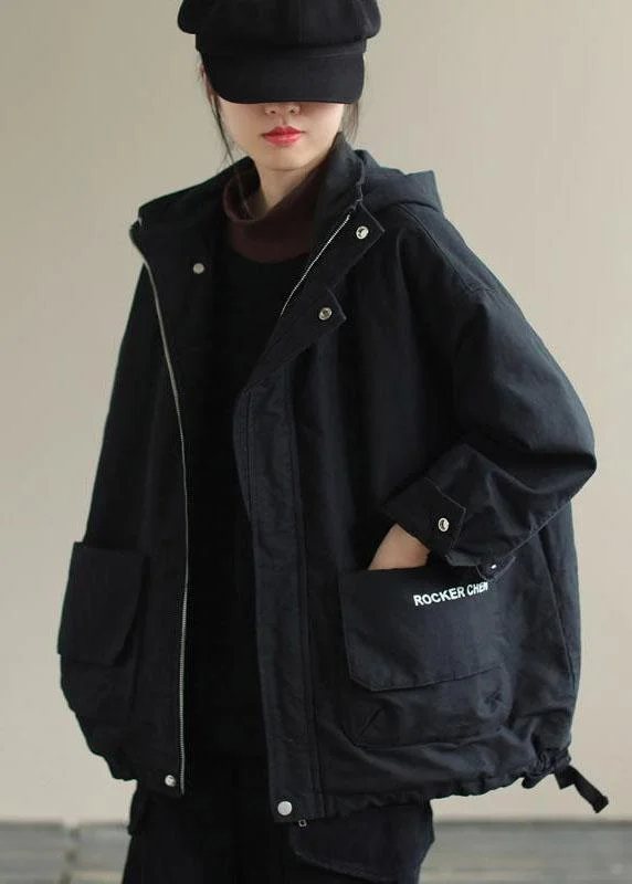 Trendy women’s clothing that suits every taste Unique Black Hooded Pockets Winter Cotton Coat Long sleeve Trendy women’s clothing that suits every taste Unique Black Hooded Pockets Winter Cotton Coat Long sleeve