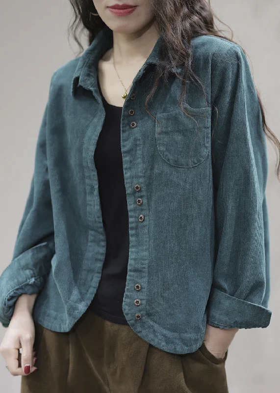 Elevate your style with fashionable women’s clothing Unique Blue Peter Pan Collar Corduroy Coats Long Sleeve Elevate your style with fashionable women’s clothing Unique Blue Peter Pan Collar Corduroy Coats Long Sleeve