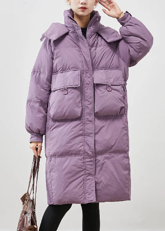 Fashionable women’s clothing that makes you shine Unique Purple Hooded Pockets Duck Down Puffers Jackets Winter Fashionable women’s clothing that makes you shine Unique Purple Hooded Pockets Duck Down Puffers Jackets Winter