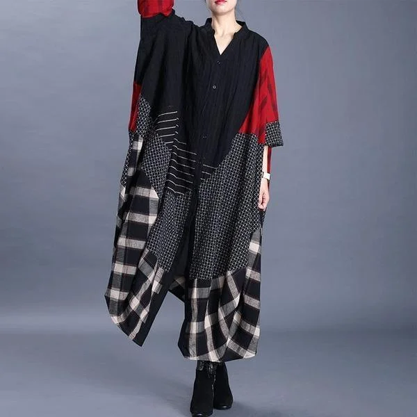 Dress up or down with these versatile pieces V-neck Patchwork Plaid Three Quarter Sleeve Coat 2020 New Loose Retro All-match Women Windbreaker Dress up or down with these versatile pieces V-neck Patchwork Plaid Three Quarter Sleeve Coat 2020 New Loose Retro All-match Women Windbreaker