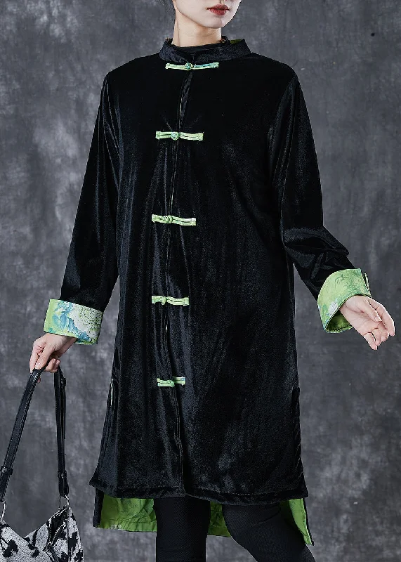 Fashion pieces that complement every woman’s style Vintage Black Chinese Button Silk Velvet Coat Outwear Spring Fashion pieces that complement every woman’s style Vintage Black Chinese Button Silk Velvet Coat Outwear Spring