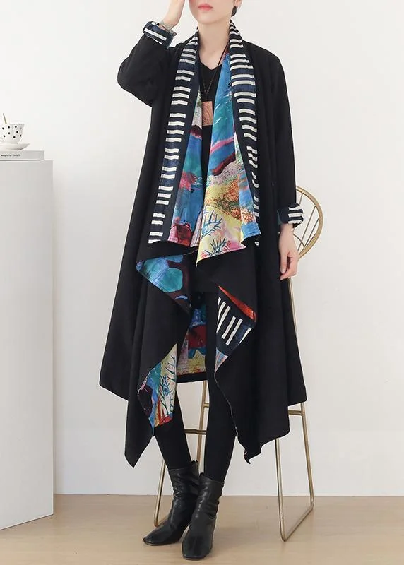 Classic pieces for a timeless wardrobe vintage black green Woolen Coats Women plus size clothing mid-length coatsasymmetric hem patchwork jacket Classic pieces for a timeless wardrobe vintage black green Woolen Coats Women plus size clothing mid-length coatsasymmetric hem patchwork jacket