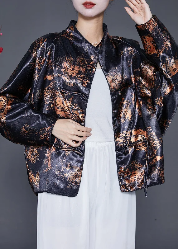 Women’s clothing to inspire confidence and beauty Vintage Black Tasseled Print Cotton Coats Fall Women’s clothing to inspire confidence and beauty Vintage Black Tasseled Print Cotton Coats Fall