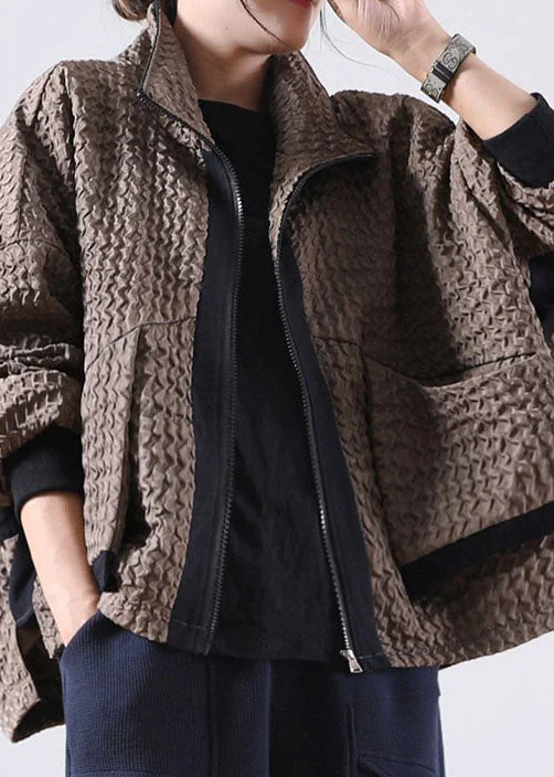 Confidence-boosting clothing for women Vintage Caramel Zip Up low high design Corduroy Coat Spring Confidence-boosting clothing for women Vintage Caramel Zip Up low high design Corduroy Coat Spring