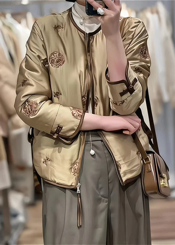 Elevate your style with fashionable women’s clothing Vintage Coffee Embroideried Fine Cotton Filled Winter Coats Elevate your style with fashionable women’s clothing Vintage Coffee Embroideried Fine Cotton Filled Winter Coats