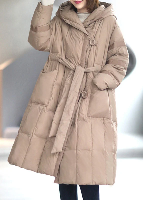 Women’s clothing that combines comfort and style Vintage Khaki Button Pockets tie waist Winter Duck Down Coat Women’s clothing that combines comfort and style Vintage Khaki Button Pockets tie waist Winter Duck Down Coat