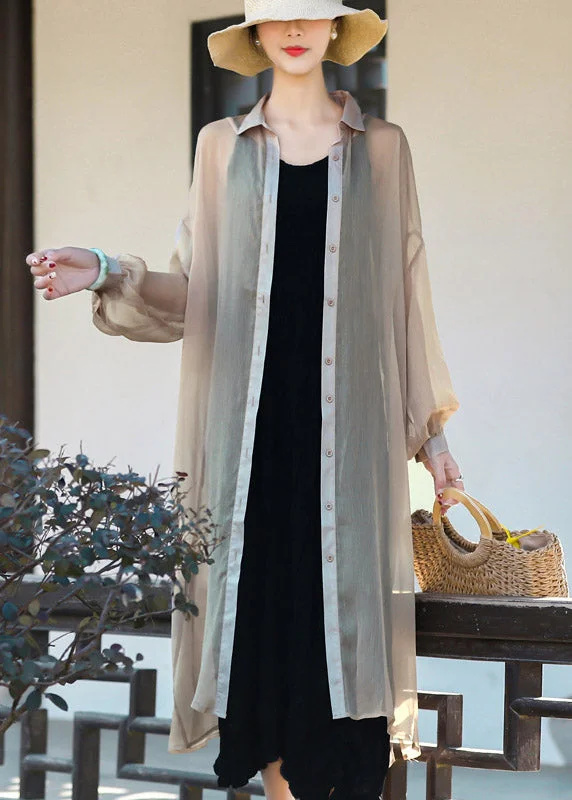 Elegant and comfortable women’s fashion wear Vintage Khaki UPF 50+ Tulle Long Cardigan Long Sleeve Elegant and comfortable women’s fashion wear Vintage Khaki UPF 50+ Tulle Long Cardigan Long Sleeve