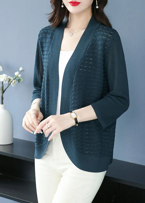Classic pieces for a timeless wardrobe Vintage Sea Blue V Neck Patchwork Solid Ice Size Knit Cardigan Bracelet Sleeve Classic pieces for a timeless wardrobe Vintage Sea Blue V Neck Patchwork Solid Ice Size Knit Cardigan Bracelet Sleeve
